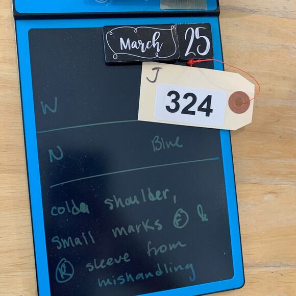 BCBGeneration Shirt Womens S Small Blue Striped Collar Cold Shoulder Button Up - Picture 15 of 16